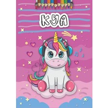 Kazan Hobi Kya: Personalized Coloring Book For, Theme: Unicorn, Birthday Gift Girl, Daughter..., 25 Designs With Name, Large Size A4 (Ca. 8.5 x 11 Inches), Ages: 4-8