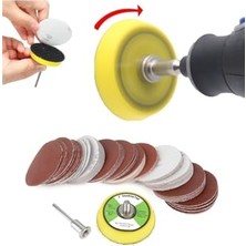Kazan Hobi Dremel Proxxon Uyumlu Gravür Makinesi Için 5 cm Çırt Taban Zımpara Seti, 60 Adet Zımparalı Set