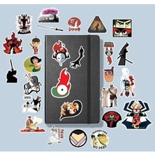 Kazan Hobi Samurai Jack Sticker Paketi, Bullet Journal Defter Çıkartma Ajanda Laptop Etiket