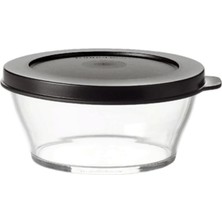 Kazan Hobi Royal Serisi 610 ml Şeffaf Saklama Kabı, Siyah Kapak