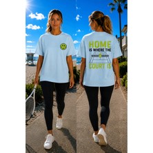 Vodexa Unisex Oversize Tennis Baskılı T-Shirt %100 Pamuk Tenis 28TEMALI Rahat Kalıp Kısa Kollu Tişört