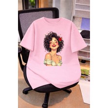 Vodexa Oversize Çocuk Genç Tişört %100 Pamuk Baskılı Rahat Kalıp Günlük Şık T-Shirt