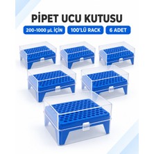 Labolist Pipet Ucu Kutusu 200-1000UL Için - Mikropipet Tip Box 100 Lü Rack - 6 Adet