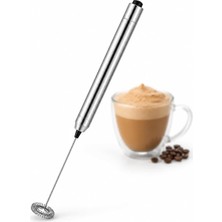 TeknoKapsül Orret Home Elektrikli Süt Köpürtücü, Paslanmaz Çelik Metal Gövdeli Pilli Kahve Köpürtücü, Mini Mikser Çırpıcı, Latte Cappuccino Karıştırıcı, Tek Tuşlu El Tipi Köpürtücü (Piller Dahil Değildir)