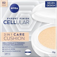 Kazan Hobi Cellular Expert Finish Cushion Renkli Yüz Bakım Kremi 15 Ml, SPF15, Orta Ton, Doğal Renk, Hyaluron, Kolajen