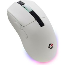 Kazan Hobi Rgb Işıklı Kablosuz Oyuncu Mouse 12000 Dpı, Ultra Hafif, Bluetooth + 2.4g Kablosuz + Kablolu, Huano Silent Switch, PAW3311 Sensör, 400 Mah, Beyaz