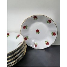 Kazan Hobi Porselen 12 cm Kırmızı Gül 12'li Çay Tabak 8697635562138