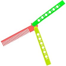 Kazan Hobi Kelebek Bıçak Şeklinde Plastik Tarak, Saç Tarama, Kolay Taşınabilir, Organik Plastik, Neon 3