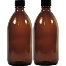 Kazan Hobi Etiketli Amber Cam Apothekerflasche, Kahverengi, 2 x 250 ml