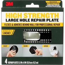 Kazan Hobi RP6IN-4PK Plaka, 4'lü Paket Yüksek Mukavemetli Büyük Delik Onarım Seti, Koyu Gri