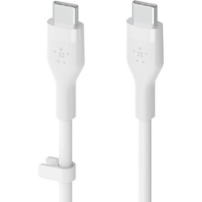 Kazan Hobi MacBook Pro; iPad Pro, Galaxy S21, Ultra, Plus ve Diğer Aygıtlar Için Güç Dağıtımı Pd ile Hızlı Şarj Için Boostcharge Flex Silikon Usb-C, Usb-C Kablosu 1 M Usb-If Sertifikalı, Beyaz