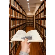 Kazan Hobi Kedi Tasarımlı Tek El Kitap Okuma Aparatı ve Sayfa Tutucu
