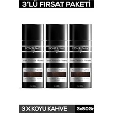 Kazan Hobi Saç Dolgunlaştırıcı Keratin Fibers Koyu Kahve Topik Saç Tozu 50 G X3