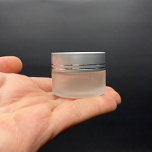 Kazan Hobi Kavanoz; 20 cc Buzlu Cam Krem, Gümüş Kapaklı Iç Contalı, 20 ml Buzlu Cam Krem Kavanoz x 10 Adet