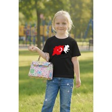 Vodexa 23 Nisan Çocuk Tişört Unısex (Kız-Erkek) %100 Pamuk Baskılı Rahat Kalıp Günlük Bayram T-Shirt