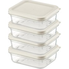 TeknoKapsül Orret Home 4 Adet Buzdolabı Organizeri – Pp Plastik Şeffaf ve Ayarlanabilir Saklama Kabı, Gıdaları Taze Tutan Fresh Box, Çok Amaçlı,mikrodalga ve Bulaşık Makinesi Uyumlu (Beyaz, 500 Ml)