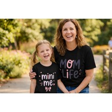 Vodexa Anne Kız Çocuk Kombin Oversize Tişört – Anne Çocuk Twin T-Shirt Mini Me Baskılı