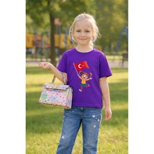 Vodexa 23 Nisan Çocuk Tişört Unısex (Kız-Erkek) %100 Pamuk Baskılı Rahat Kalıp Günlük Bayram T-Shirt
