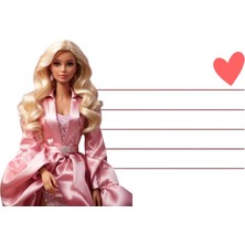 Turuncu Kırtasiye 48 Adet Barbie Temalı Yazılabilir Defter Ve Kitap Etiketi Seti (3.5 x 6.5 cm - 2 A4 Sayfa) B1