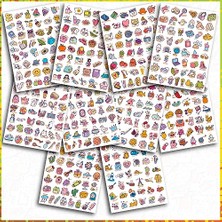 Kazan Hobi Sticker Seti, 500 Adet Ingilizce Temalı Kendinden Yapışkanlı Çıkartma