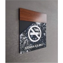 Kazan Hobi Large Boy Sigara Içilemez Kendinden Yapışkanlı Uyarı Levhası, Wooden Serisi