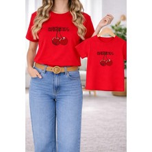 Vodexa Tişört Anne Kız Çocuk Kombin Oversize – Anne & Çocuk Twin Baskılı T-Shirt