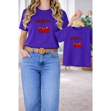 Vodexa Tişört Anne Kız Çocuk Kombin Oversize – Anne & Çocuk Twin Baskılı T-Shirt