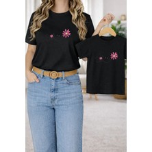 Vodexa Tişört Anne Kız Çocuk Kombin Oversize – Anne & Çocuk Twin Baskılı T-Shirt