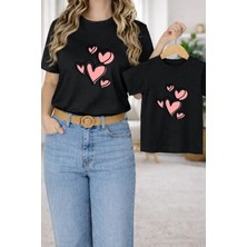 Vodexa Tişört Anne Kız Çocuk Kombin Oversize – Anne & Çocuk Twin Baskılı T-Shirt