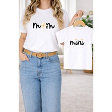 Vodexa Tişört Anne Kız Çocuk Kombin Oversize – Anne & Çocuk Twin Baskılı T-Shirt