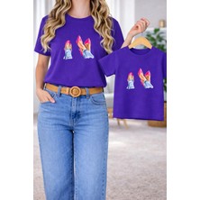 Vodexa Tişört Anne Kız Çocuk Kombin Oversize – Anne & Çocuk Twin Baskılı T-Shirt