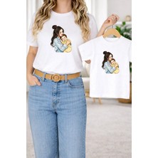 Vodexa Tişört Anne Kız Çocuk Kombin Oversize – Anne & Çocuk Twin Baskılı T-Shirt