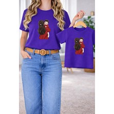 Vodexa Tişört Anne Kız Çocuk Kombin Oversize – Anne & Çocuk Twin Baskılı T-Shirt