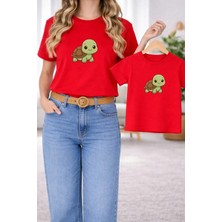 Vodexa Tişört Anne Kız Çocuk Kombin Oversize – Anne & Çocuk Twin Baskılı T-Shirt