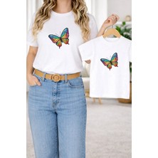 Vodexa Tişört Anne Kız Çocuk Kombin Oversize – Anne & Çocuk Twin Baskılı T-Shirt