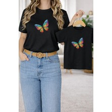 Vodexa Tişört Anne Kız Çocuk Kombin Oversize – Anne & Çocuk Twin Baskılı T-Shirt