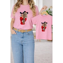 Vodexa Anne Ünisex Çocuk Kombin Oversize Tişört–anne Çocuk Twin T-Shirt Kucakta Çocuk Baskılı