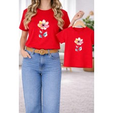 Vodexa Tişört Anne Kız Çocuk Kombin Oversize – Anne & Çocuk Twin Baskılı T-Shirt