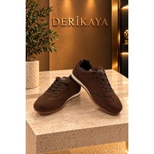 Derikaya Kadın Kahverengi Bağcıklı Günlük Casual Ayakkabı Hakiki Deri Iç Tabanlı
