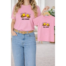 Vodexa Tişört Anne Kız Çocuk Kombin Oversize – Anne & Çocuk Twin Baskılı T-Shirt