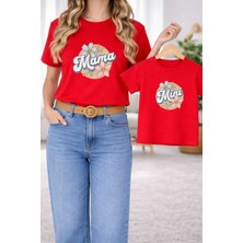 Vodexa Tişört Anne Kız Çocuk Kombin Oversize – Anne & Çocuk Twin Baskılı T-Shirt