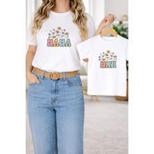 Vodexa Tişört Anne Kız Çocuk Kombin Oversize – Anne & Çocuk Twin Baskılı T-Shirt