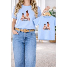 Vodexa Anne Kız Çocuk Kombin Oversize Tişört – Anne & Çocuk Twin T-Shirt Queens Baskılı