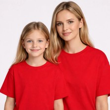 Vodexa Anne Kız Çocuk Kombin Oversize Tişört – Anne Çocuk Twin T-Shirt Baskısız Baskılı