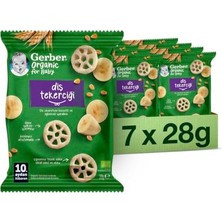 Kazan Hobi Organik Diş Tekerciği, Tahıl Bazlı ve Muzlu Bebek ve Küçük Çocuk Ek Gıdası, 7 x 28G
