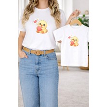 Vodexa Tişört Anne Kız Çocuk Kombin Oversize – Anne & Çocuk Twin Baskılı T-Shirt