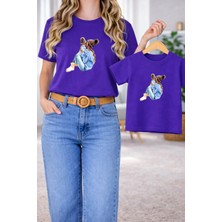 Vodexa Tişört Anne Kız Çocuk Kombin Oversize – Anne & Çocuk Twin Baskılı T-Shirt