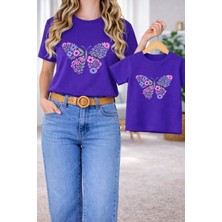 Vodexa Tişört Anne Kız Çocuk Kombin Oversize – Anne & Çocuk Twin Baskılı T-Shirt