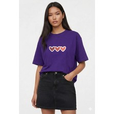 Vodexa Oversize T-Shirt Kalpler Baskılı %100 Pamuk Tişört Rahat Kalıp
