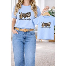 Vodexa Tişört Anne Kız Çocuk Kombin Oversize – Anne & Çocuk Twin Baskılı T-Shirt